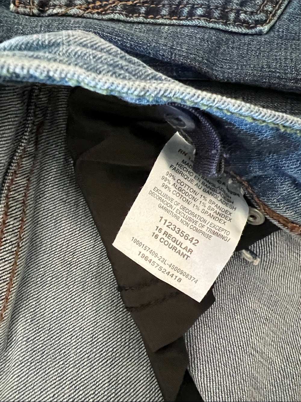 Wrangler kid youth Two-Tone Blue Straight-Leg Jeans size 16 youth. - Picture 2 of 4